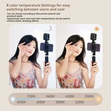 Full Color RGB LED Video Light 2500K-8500K Magnetic Pocket Fill Light with Cold Shoe for Phone DSLR Camera Vlog Live A