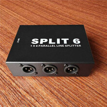 2X Interface XLR Passiva 1 em 6 Distribuidor de Sinal de Saída ou Distribuidor de Sinal de Mixer de Saída 6 em 1 para Conferência de Palco