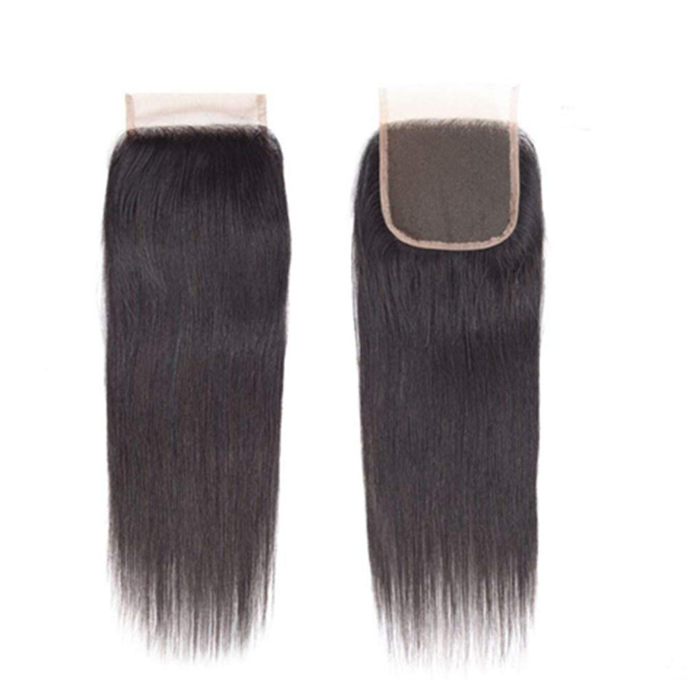 Unisex 4X4 Hd Lace Closure Human Hair, Transparent PreâPlucked Bleached Knots Natural Scalp Effect