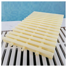 Pool Drain Grate 15x100cm 2PCS Anti‑Slip ABS Swimming Pool Overflow Grating Bone Color Modular Interlocking Design