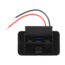 2PCS 3 12V RV USB Outlet 90W, Dual PD3.0 Type-C Quick Charge 72W & USB QC3.0 18W Panel Wall Mount
