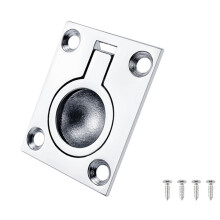 48x38mm Stainless Steel 316 Boat Deck Hatch Cabinet Flush Mount Ring Pull Lift Handle Marine Hardware Accessories