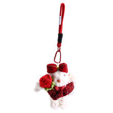 Rose New Year Valentine'S Day Bunny Doll Handmade Keychain Bag Pendant Doll Gift