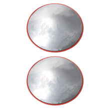2X Miroir de Route de Sécurité de 30cm Grand Angle Courbé pour Cambrioleur Intérieur Miroir Convexe (Orange)