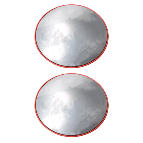2pcs 30cm Wide Angle Security Road Mirror Curved (Orange)