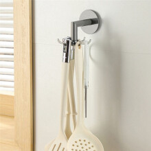4pcs Rotating Wall-Mounted Storage Rack for Bathtub with Hooks for Kitchen Utensils and Towels Transparent-Black