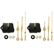 2X Niet-Tikkende Quartz DIY Wandklok Bewegingsmechanisme Kit met 6 Gouden Stille Klok Reparatie Onderdelen Vervanging