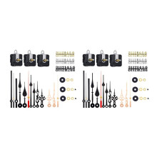 6Pcs Lange As Quartz Uurwerk Mechanisme met 5 Pairs Handen en Cijfers Kit DIY Klok Onderdelen Vervanging 31mm