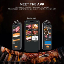 Wireless Meat Thermometer Digital Probe Thermometer 360FT Support APP Remote Monitoring for Oven, Smoker