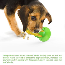 Puppy Teething Chew Toys, - Corn Stick Toys for Training and Cleaning Teeth, Squeaky Suction Cup Toothbrush Toy