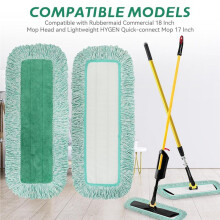 4pc Dust Mop Pads for Microfiber Dust Mop,Mop Replacement with Fringe-Reusable Wet & Dry Cleaning Flat Mop System Refill