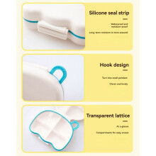 2pcs Round Portable Plastic Medicine Box Cute Cartoon Sealed Moisture-Proof Multi-Compartment Storage