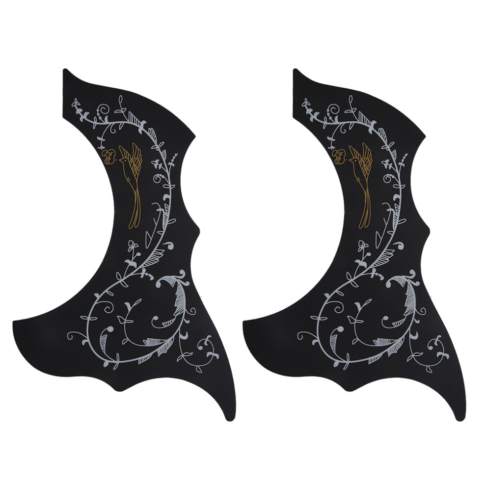 2X Pickguard-Acoustic-Acoustic Guitar Pickguard, Self Adhesive, Unisex Kids Black Typecat