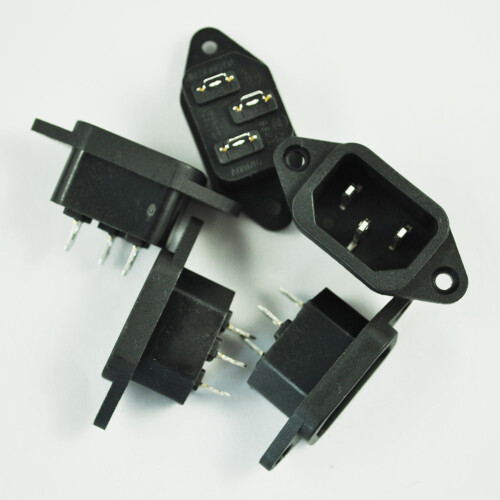 10 x Conector Enchufe Macho de Entrada 3P IEC 320 C14 CA 250V 10A