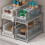 Space-Saving Design 2-Layer Organizer with Pull-Out Drawers, Sliding Bathroom and Kitchen Cabinet Storage Gray 2