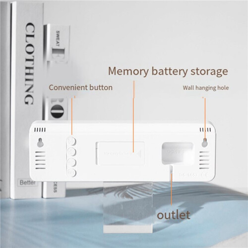 2X Large Digital Wall Clock Temperature and Humidity Week Display Electronic LED Table Alarm Clock 12/24H