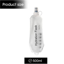 2X Borraccia Morbida da 500 Ml, Borraccia Morbida Pieghevole In TPU per Zaino Idrico, Borraccia Pieghevole per Escursionismo, Ciclismo, Arrampicata B