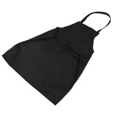 4X Unisex Grembiule da Cucina con 2 Tasche Nero in Medio
