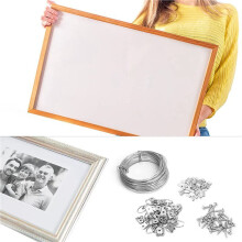 300 Pcs Picture Hanging Wire Kit, 100 Feet Heavy Duty Wire Picture Hanging for Photo Mirror Frame Artwork