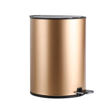 8L Stainless Steel Pedal Trash Can with Lid, Champagne Gold, Hands Foot Pedal, OdorSealing