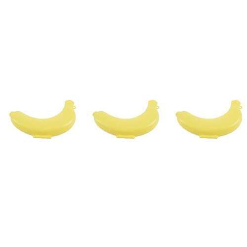 3X Banana Case Lunch Box Protector Container Holder Carrier Storage - Yellow 1