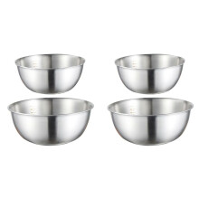 4PCS Stainless Steel Bowls Mixing Bowl with Scale Deep Mixing Egg Bowls Non Slip Kitchen Bowl for Baking Salad Cooking