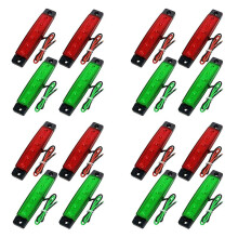 16Pcs Red Green Boat Navigation LED Lights Stern Lights Boats Starboard Light 12V