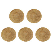 5X Hand Gewebte Rattan Tisch Sets, Runde Wicker Tisch Sets, Natürlich Gewebte Tisch Sets für Den Essen Tisch, Hitze BestäNdige Matten