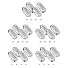 20 Pièces Séries 12V le Bateau Marine la Lampe de Signalisation Qualité Claire Large Étanche LED Lumières de Courtoisie le Pont D'Escalier Blanc