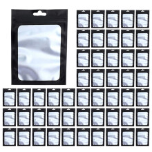2000 Pieces Resealable Food Storage Bags with Clear Window Coffee Beans Packaging Pouch (Black, 2.4 X 4 Inch)