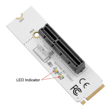 10X NGFF M.2 to PCI-E 4X Riser Card M2 Key M to PCIe X4 Adapter with LED Voltage Indicator for ETH Bitcoin Miner Mining