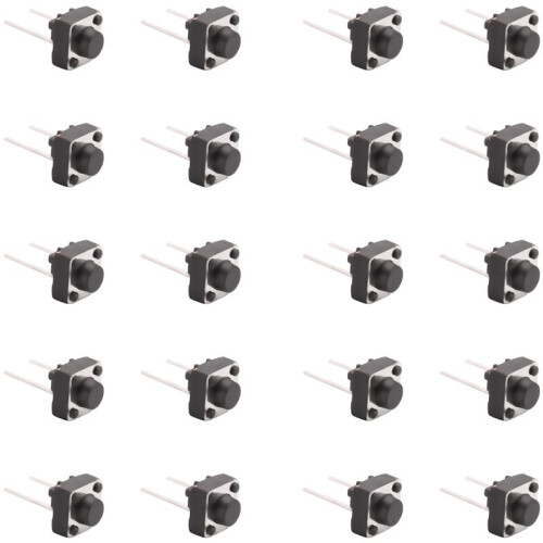 60 Pcs 6x6x5mm Momentary Tactile Tact Push Button  2 Pin DIP Through Hole