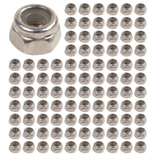 300Pcs M2 Zinc Plaqué Autobloquant Nylon Insert Hex Lock Nuts