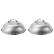 2X Grillzubehör, Strapazierfähig, 22,9 cm Breit, Haube für Zerdrückte Burger, Schmelzkäse, Haube Aus Edelstahl zum Begießen und Dämpfen