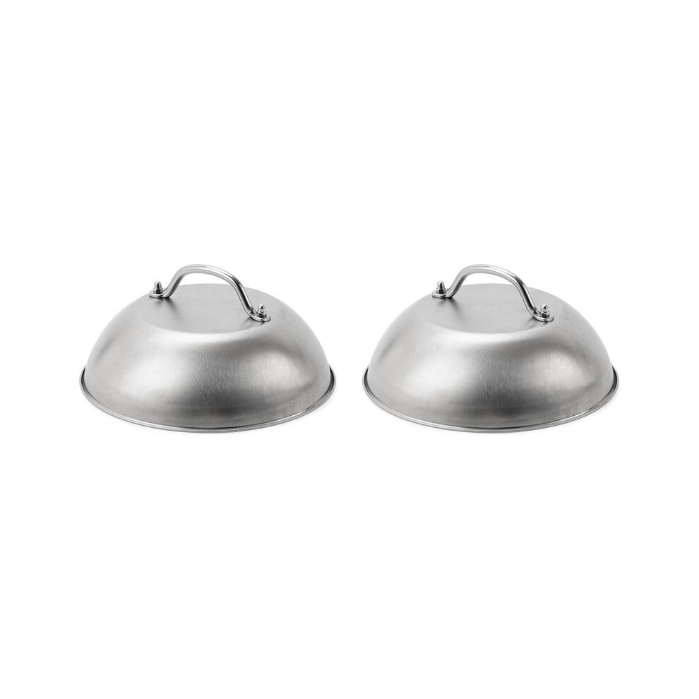 2X Griddle Accessories Heavy Duty 9In Wide Smashed Burger Melting Cheese Dome Cover Stainless Steel 4713740773832