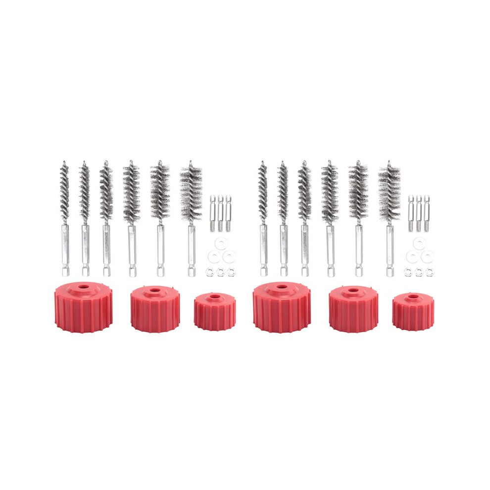 2X Copper Pipe Cleaner Set For Power Drill, Tube Cleaning Brush, Cleans Copper Pipes Tubes And Fittings For Soldering 6031396553225