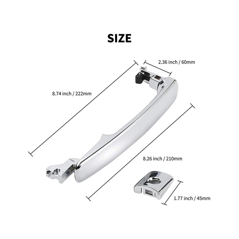10X Exterior Door Handle With Keyhole For Fx35 Fx45 Murano Rogue 82646-Ca000 80640-Ca012 Front Left Side 6032795673606