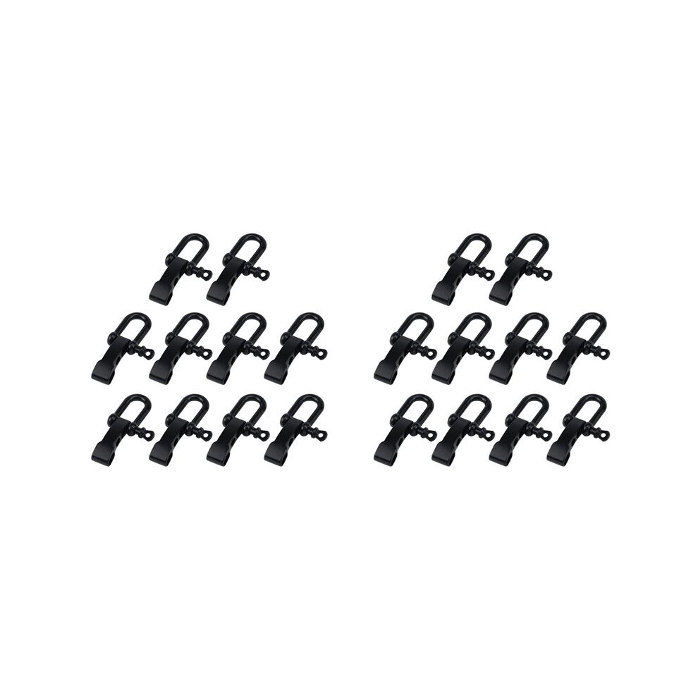 20Pcs Paracord Bracelet Shackle Buckle, Bow Anchor Shackle Clasp D Shackle Clip Adjustable For Survival Bracelet Black 6033405190889