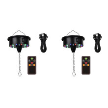 2X Rotating Disco Motor Lights with Remote,18 LEDs for 12 16 20 24inch Mirror Rotator(NotIncludedBall)