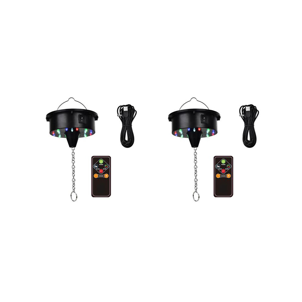 2X Rotating Disco Motor Lights With Remote,18 Leds For 12 16 20 24Inch Mirror Rotator(Notincludedball) 4714110998794