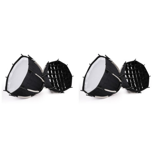 2pcs 30cm Octagonal Softbox  Bowens Mount Quick Release Honeycomb Grid Softbox for ZU60 or M60 COB Fill Light Studio