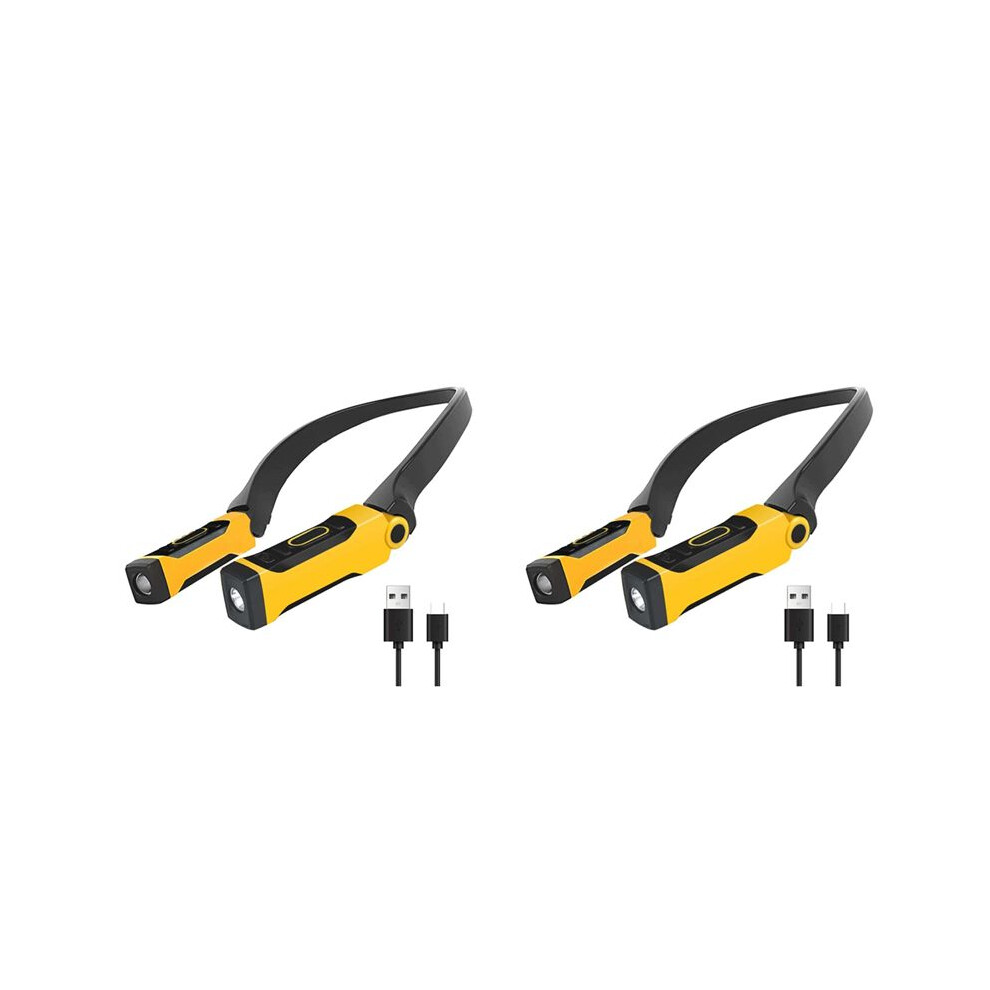 2X Rechargeable Usb Reading Lamp Neck Book 2 Brightness Levels, Bendable Arms For Reading, Camping, Repairing Light 4711063512121
