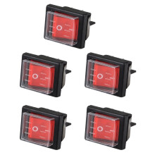5PC 36X29Mm SPST 4 Pin Waterproof Boat Rocker for Industrial Vacuum Cleaners with Waterproof Cover