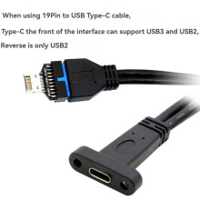 2X USB3.2 Type-E 20Pin to USB 19P Chassis Front USB Type A Type C Extension Adapter for Desktop Motherboard