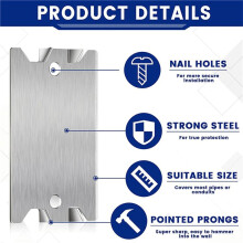 100X Safety Nail Plate for Wood Studs Cable Protector Plate Steel Safety Plate for Wood Stud Anti Nail Protection Plate