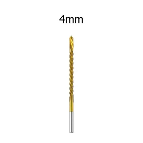 2pcs 4mm Titanium Coated Drill Bit Spiral Jagged Saw Drill Bit Composite Drill Bit Twist Drill Bit