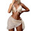Maillot de bain bikini 3 pièces en dentelle texturée-abricot M 1
