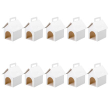Set van 10 witte geschenkdozen in hondenhuisvorm voor feesten en