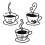 Schwarze Kaffeetassen-Wandkunst aus Metall, 1