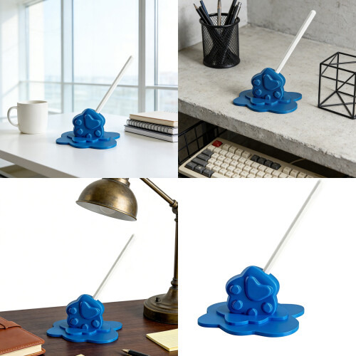 Modern 3D Printed Writing Tool Rack Pencil Support-Blue 2